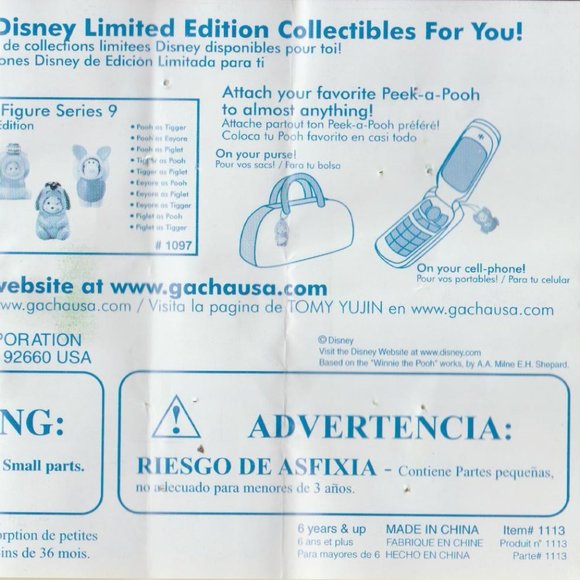 Winnie The Pooh Peek-A-Pooh zodiac Astrology Pisces Tomy Yujin - Picture 6 of 6